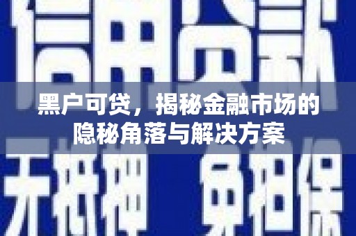 高埗黑户可贷，揭秘金融市场的隐秘角落与解决方案