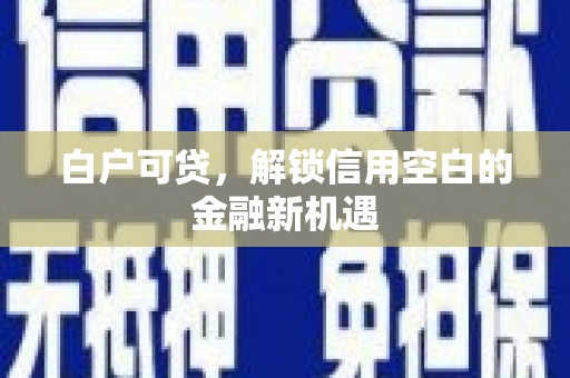 高埗白户可贷，解锁信用空白的金融新机遇