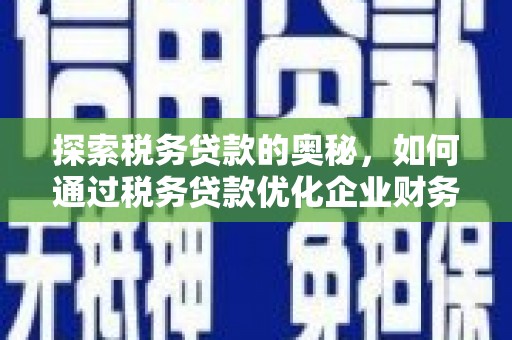 高埗探索税务贷款的奥秘，如何通过税务贷款优化企业财务