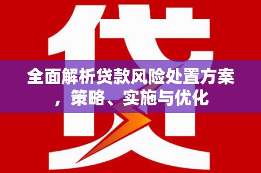 高埗全面解析贷款风险处置方案，策略、实施与优化