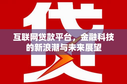 高埗互联网贷款平台，金融科技的新浪潮与未来展望