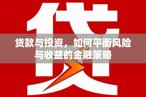 高埗贷款与投资，如何平衡风险与收益的金融策略